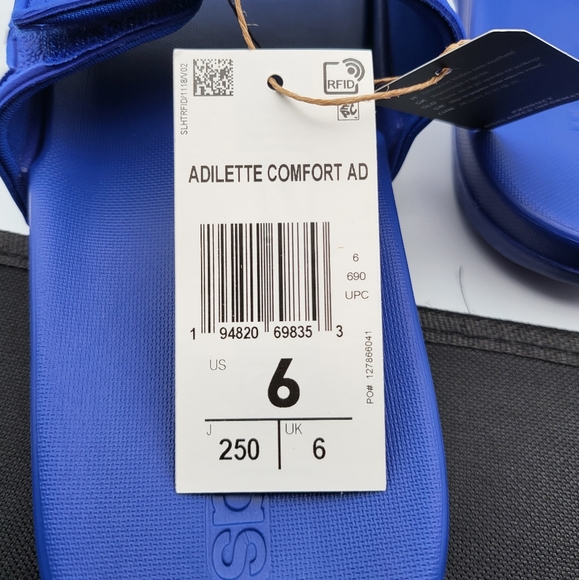 NEW Y6 | W7 Adidas Adjustable Comfort Slides Blue - Picture 9 of 10